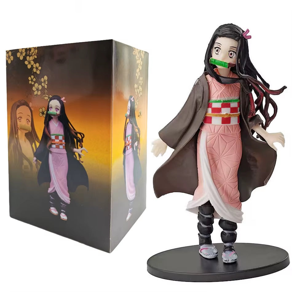 Anime Demon Slayer Kimetsu No Yaiba Figure Kamado Tanjirou Action Figure Agatsuma Zenitsu Nezuko Warrior PVC Model Toys