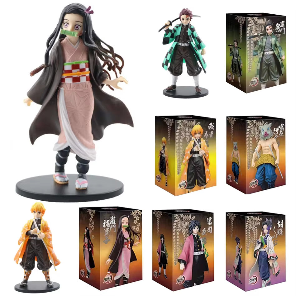 Anime Demon Slayer Kimetsu No Yaiba Figure Kamado Tanjirou Action Figure Agatsuma Zenitsu Nezuko Warrior PVC Model Toys