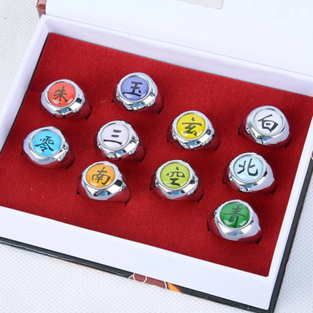Alloy Ring Creative Akatsuki Collection Ring Set Cosplay Prop Unisex Popular Gifts for Anime Fans